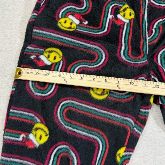 Joe Boxer Pajama Pants Mens XL Black Smiley Santa Christmas Drawstring - Picture 9 of 9